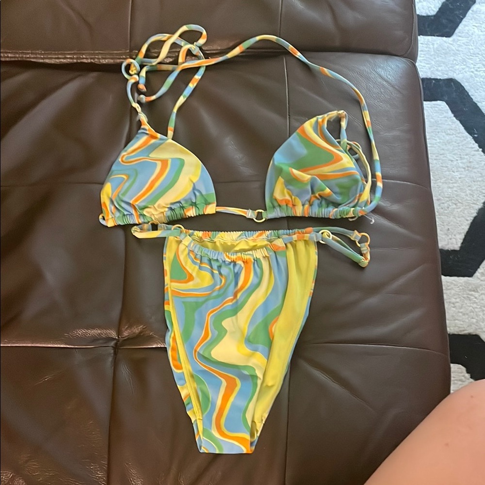 LA Hearts Multicolor Swirl Bikini